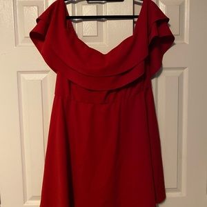 Plus Size Off The Shoulder Skater Dress